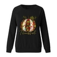 thumbnail image 3 of Odeerbi Thanksgiving Shirts for Women Print Long-sleeved Sweatshirt Casual Blouse Pullover Brown, 3 of 4
