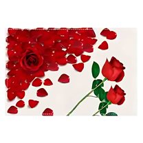 FYTPOV Romantic Rectangle Placemats, Roses Hearts Placemats for Kitchen and Dining, Valentines Day Decorations, Christmas Placemats for Party Home Decor, Table Decor, 18x13 inch