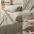 thumbnail image 4 of 4 Pcs Cooling Bed Sheets Set with 16" Deep Pocket, Luxury Soft King Sheets, Ivory, 4 of 9