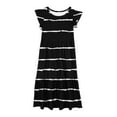 thumbnail image 5 of Mikilon Girl's Short Sleeve Striped Print Loose Casual Long Maxi Dress with Pockets 4-12 Years, 5 of 5