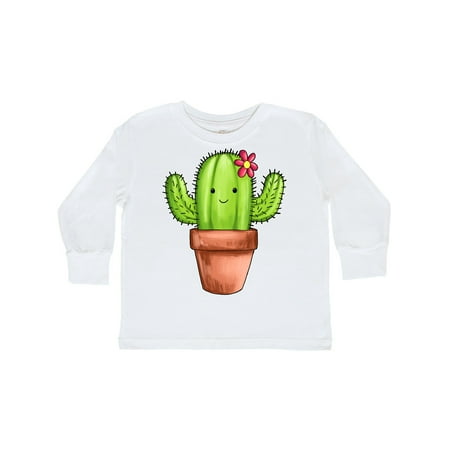 

Inktastic Cute Cactus with Flower Hairpiece Gift Toddler Boy or Toddler Girl Long Sleeve T-Shirt