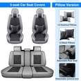 thumbnail image 2 of For Lexus GS350 Car Seat Covers Full Set Deluxe PU Leather 5 Seats Auto Front Rear Cushion Protector with Pillow for RX300 NX350 IS500 GS430 Black Gray, 2 of 14