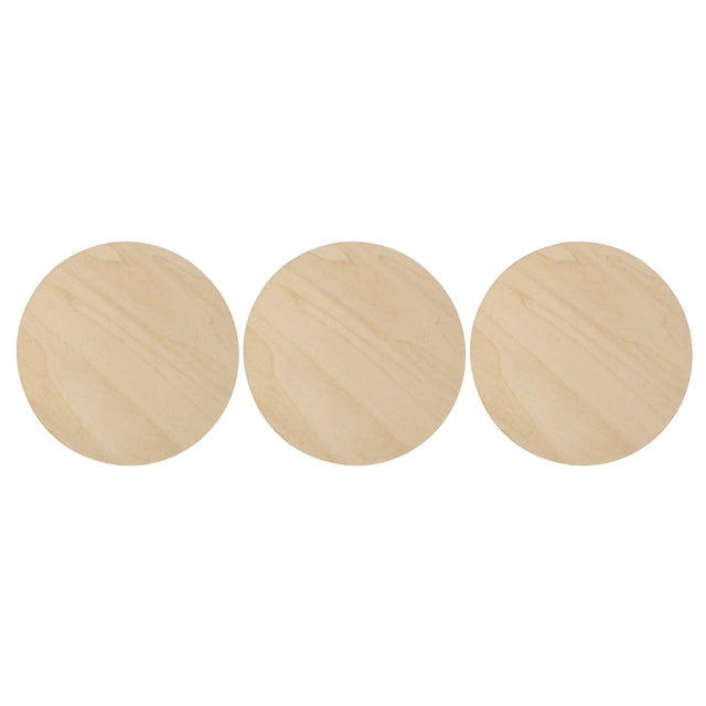 EeaseMX 3 piezas de rodajas de madera redondas para pintar círculos de madera sin terminar, virutas de madera para bricolaje
