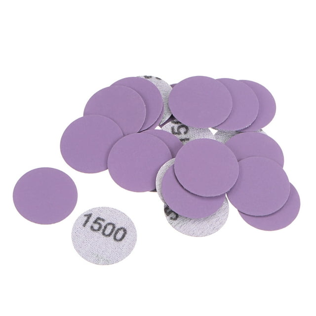 Unique Bargains 25 Pack 1-Inch Purple Sanding Discs 1500 Grits Hook & Loop Professional Aluminum Oxide Sandpaper Mini Size