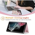 thumbnail image 2 of CZCPP-étui pour Samsung Galaxy S22 Ultra 5G avec Porte-Cartes, Housse en Cuir PU avec Support RFID, Étui à Rabat Antichoc pour Femmes Filles - Rose Violet, 2 of 4