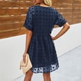 thumbnail image 4 of Vestido de verano para mujer, cuello en V, manga corta, informal, suelto, fluido, vestido oscilante Fridja  qw4075, 4 of 5