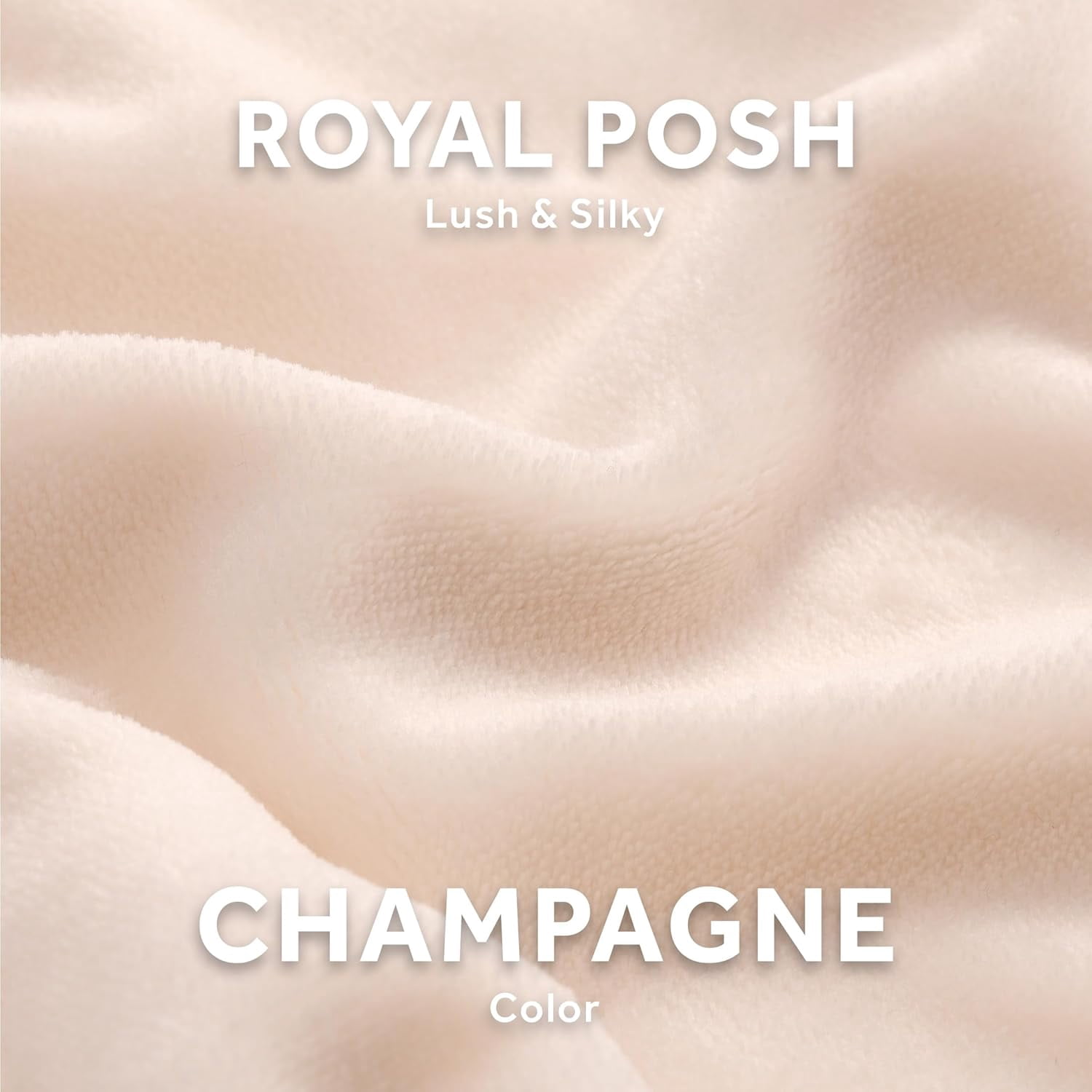 Sunbeam Royal Posh Ribbed Champagne Heated Personal Throw Blanket Adjustable