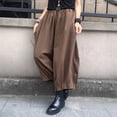 thumbnail image 2 of Quixlent Women Bloomer Elastic High Waist Wide Leg Trousers with Pockets Solid Color Loose Fit Casual Pants Work Travel Daily Wear, 2 of 8