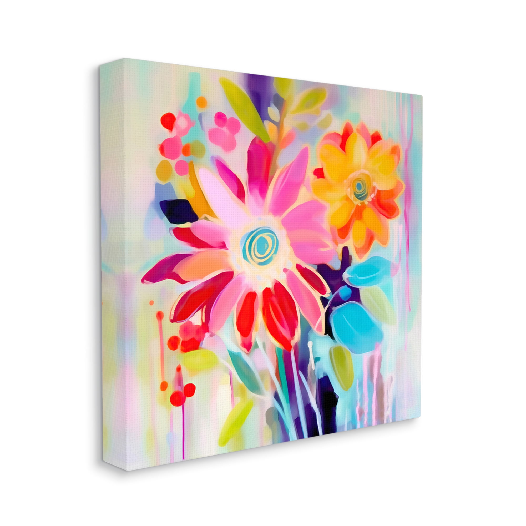 Stupell Industries Bold Modern Florals Botanical & Floral Painting Gallery Wrapped Canvas Art Print Wall Art, 17 x 17
