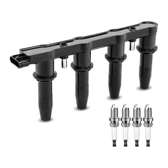 Ignition Coil and Spark Plug Kit 5 - Compatible with 2009 - 2011 Chevy Aveo5 1.6L 4-Cylinder 2010