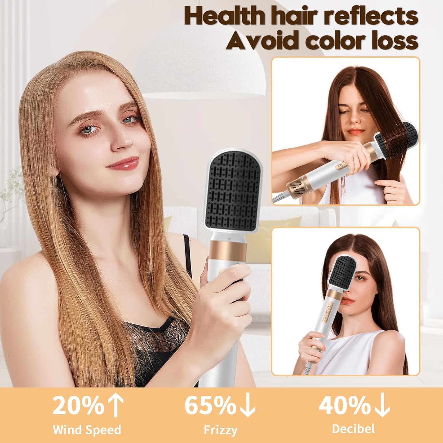Blow Dryer Brush, 7 in 1 Hair Dryer Brush Blow Dryer with 110000PRM High-Speed Negative Ionic, Multistyler Hair Styling Tools with Curling Wand Straightener Brush Volumizer, Auto Air Curler