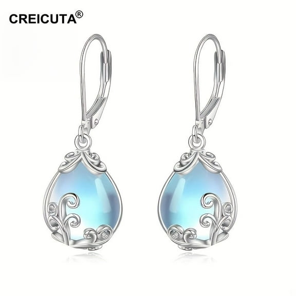 3-piece pack 925 Silver Plated Blue Moonstone Flower Earrings – Elegant Wedding & Engagement Jewelry for Women