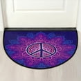 thumbnail image 7 of Mandala Peace Symbol Half Round Door Mat, Ethnic Flower Non-Slip Half Circle Rug Doormats Absorbent Washable for Indoor Outdoor Kitchen Bedroom Home Decor 24"x36", 7 of 7