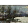 thumbnail image 2 of Hugh Bolton Jones 18x13 Black Ornate Wood Framed Double Matted Museum Art Print Titled - Winter Landscape (19th Century), 2 of 5
