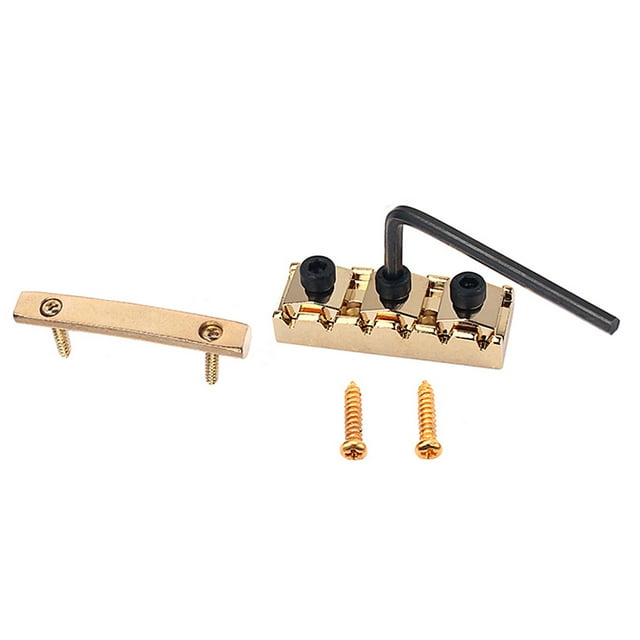 EeaseCA String Retainers Set Locking Nut String Tension Bar for Guitar Floyrose Bridge (Golden)