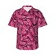 thumbnail image 1 of Fotbe Pink Butterfly Camisa Hawaiana para Hombre Unisex – Camisa Casual de Verano con Botones de Manga Corta de Algodón y Lino,Small, 1 of 7