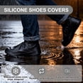 thumbnail image 4 of Cubiertas de zapatos impermeables Uxcell, (Mediano, Blanco) (1 par), cubiertas de zapatos antideslizantes para exteriores, 4 of 7