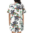 thumbnail image 3 of Naloa Dinosaur on Excavator2 Women's Short-Sleeved Pajama Set, Loungewear, Summer pajamas, Breathable Cozy - Large, 3 of 9