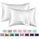 thumbnail image 1 of 2 Pcs Satin Solid Pillowcase, Cushion Cover, 51 x 66cm, White, 1 of 5