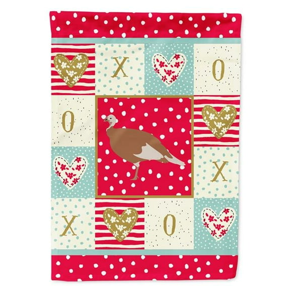 Caroline's Treasures CK5411CHF Jersey Buff Turkey Hen Love Flag Canvas House Size, Large, multicolor
