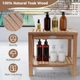 thumbnail image 6 of Gymax 19 Inch Teak Wood Shower Bench Inside Shower Stool w/ Storage Shelf for Adults, 6 of 10