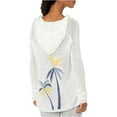 thumbnail image 2 of P.J. Salvage Womens Palm Tree Hooded Sweater, Off-White, Small, 2 of 2