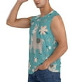 thumbnail image 3 of Fotbe Men's Teal Mama Llama Print Men's Sleeveless Muscle Tank Tops Casual T-Shirts for Gym Workout Beach-Small, 3 of 8