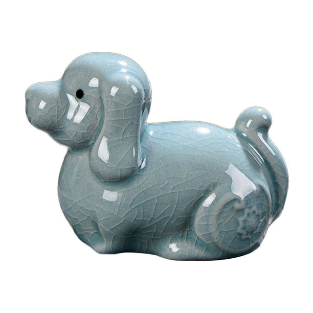 Ceramics Tea Pet Adorable Small Animal Sculpture for Tea Room Bookcase Hotel Dog