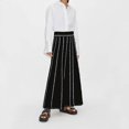 thumbnail image 4 of asddcavvf Jupes pour Femmes Taille Haute Rayée Tricotée à Franges Maxi Longue Jupe Plissée Décontractée, 4 of 8