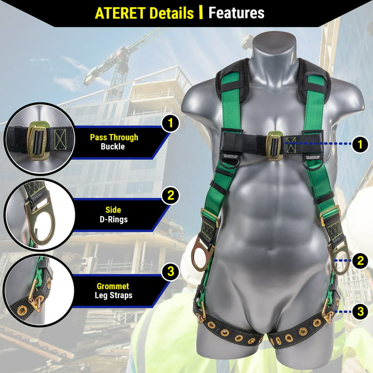 Palmer Safety Full Body Harness with 5 Point Adjustment I 3D Ring