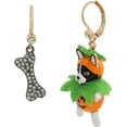 thumbnail image 2 of Betsey Johnson Earrings Halloween Mismatch Jack-o-Lantern Pumpkin Costume Dog Bone Womens Jewelry, 2 of 3