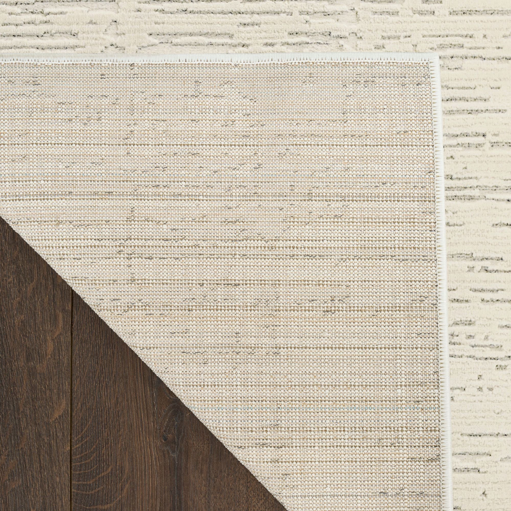 Nourison Hues Ribbed Indoor Area Rug Ivory Grey 3'11" x 5'11"