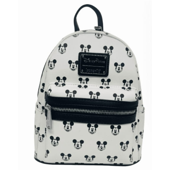 Disney Parks Mickey Mouse Faces Loungefly Mini Backpack Black White New With Tag