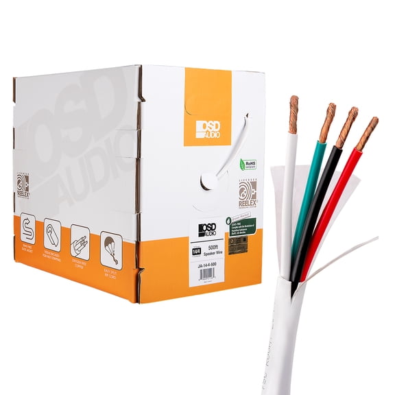 OSD 14/4 Speaker Wire Outdoor Rated CL2/CL3 In Wall Direct Burial Oxygen Free, White 500ft