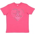 thumbnail image 3 of Inktastic Breast Cancer Awareness Heart Words Youth T-Shirt, 3 of 5