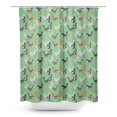 thumbnail image 1 of S4Sassy Green Cats Geometric Decorative Waterproof Printed Shower Curtain Roller Hooks Drapes-60 x 75 Inch, 1 of 6