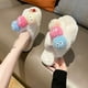 thumbnail image 1 of Pantuflas de casa para mujer, cómodas, interiores, de felpa, con puntera perforada, pantuflas planas Wmkox8yii  hj789, 1 of 6
