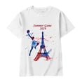 thumbnail image 1 of Playeras Cuello V Verano Niños Niñas Manga Corta Estampados Camiseta Tops Ropa, 1 of 5