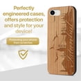 thumbnail image 2 of Case Yard Wooden Case Outside Soft TPU Silicone, Slim Fit Shockproof Wood Protective Phone Cover for Girls Boys Men and Women, Supports Wireless Charging Istanbul Love Design case for iPhone-SE, 2 of 7