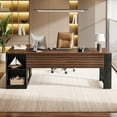 thumbnail image 5 of Tribesigns 78" L-Shaped Office Desk with Drawers, Storage Shelves, and Cabinet for Home Office, 5 of 9
