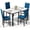 White & Blue, variant on LinkRomat Dining Table Set for 4,Faux Marble Kitchen Dining Table with 4 Velvet Upholstered Chairs,Modern Small Space Dining Set for Apartment Home