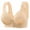 Beige, variant on Women's Plus Size Brassiere Front Closure U-Back Underwire Wide Strap Everyday Bra Trendy Solid Color Bralette,Beige,36