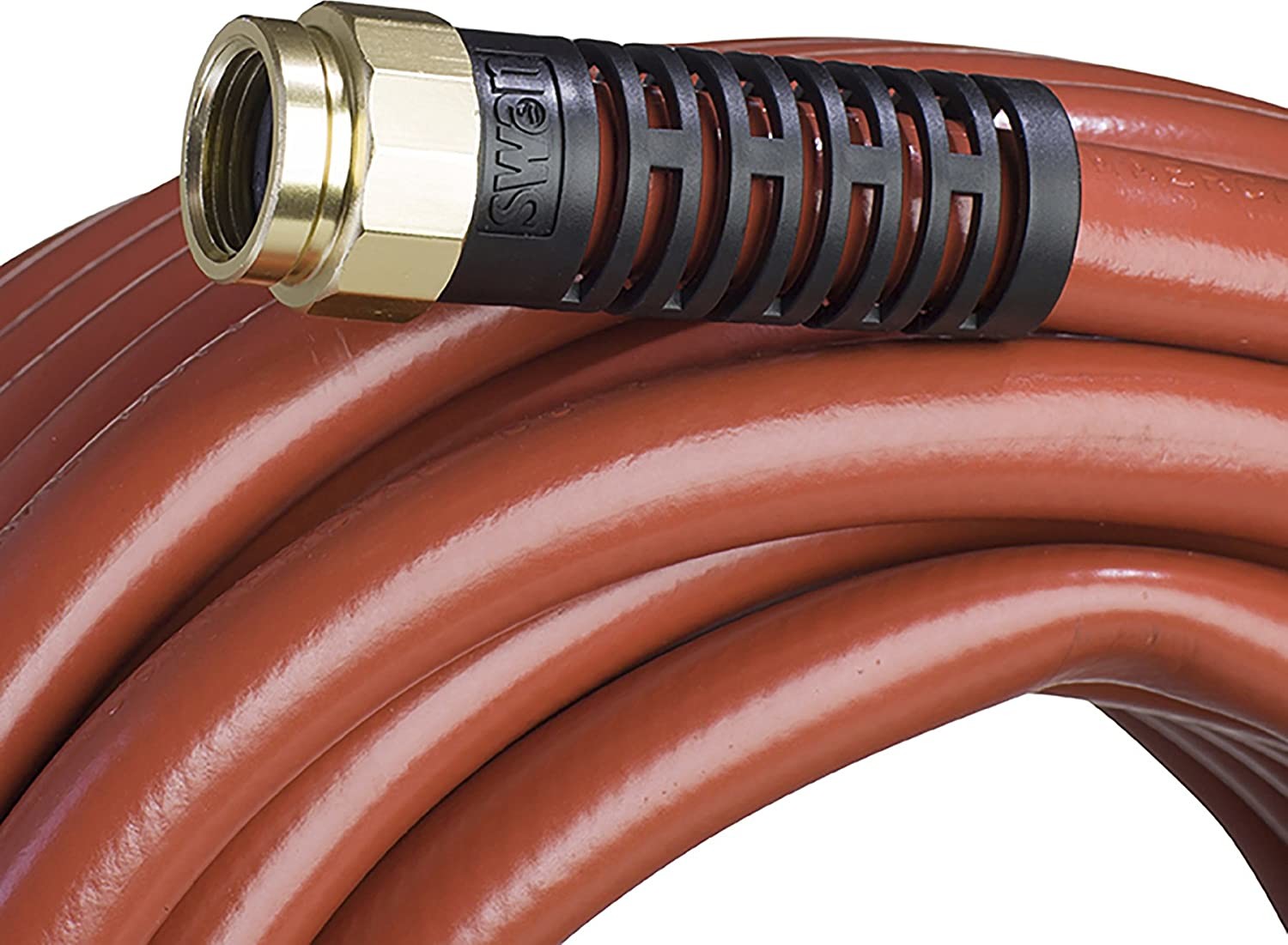 3/4 in ID x 100 ft L Garden Hose, PVC Tube, Red, Aluminum x Aluminum Fitting