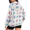 thumbnail image 2 of Renewold Butterfly Watercolor Colorful Womens Oversized Hoodies Full Zip Up Long Sleeve Fleece Sweatshirts Oversized Pullover Cardigan Sweaters Loose Fit Workout Jackets Fall Clothes, XXL, 2 of 7