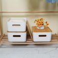thumbnail image 4 of 2PCS Plastic Storage Bins with Bamboo lids Stackable Storage Containers for Organizing, Bundled with Labels and Marker 10.24 x 7.01 x 6.1 inch (Color : White, Size : 2 PCS-15.12 x 10.67 x 5., 4 of 7