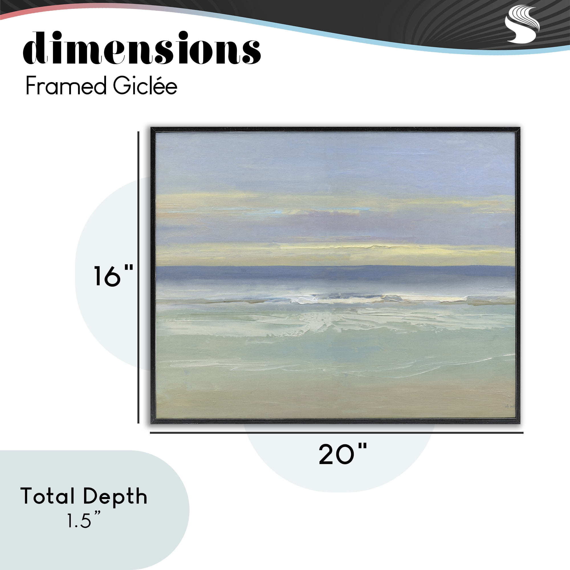 Stupell Industries Tranquil Coastal Morning Waves Black Framed Giclee Art, design by Sally Swatland