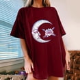thumbnail image 1 of Pntutb Blusa de manga corta informal con estampado de sol y luna vintage para mujer Pntutb Pntutb-3491, 1 of 8