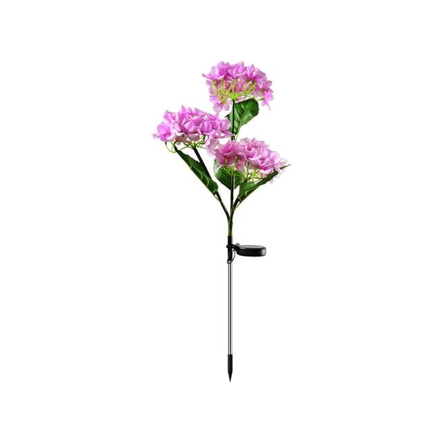 Naiovety Hogar Jardín Patio 3 cabezas Flor artificial Luz Patio Energía solar Simulación Rosa Lámpara Decoración Iluminación Ornamento Iluminación navideña Púrpura Naiovety HA067007-03