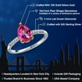 thumbnail image 2 of Gem Stone King 925 Silver and 10K Yellow Gold Pure Pink Mystic Topaz and White Lab Grown Diamond Engagement Ring for Women | 2.45 Cttw | Pear Shape 10X7MM | Gemstone November Birthstone | Size 6, 2 of 6