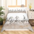 thumbnail image 3 of Horse Duvet Cover Set Queen Size for Boys Men 3D Running Steed Print Bedding, 3 of 7